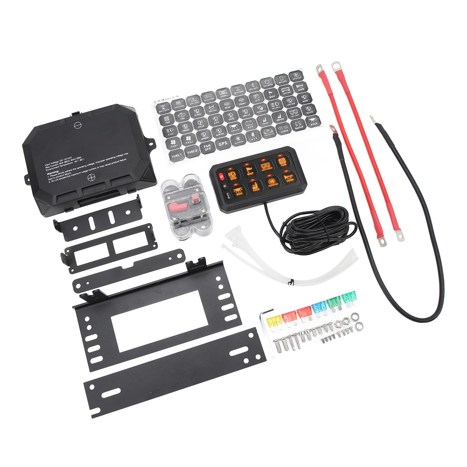 Ausla Panel Przełączników 8-krotnych, Sterowanie światłem RGB, Elektroniczny System Sterowania Obwodami, 12 V-24 V dla Ciężarówek UTV, Quadów SUV