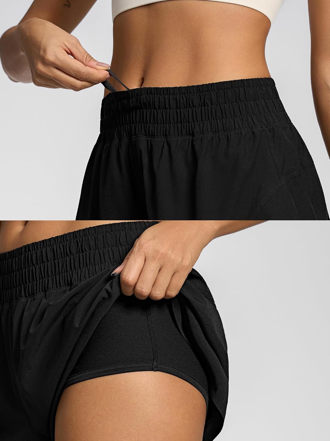 MCEDAR Running Shorts for Women High Waisted with Liner Athletic Shorts Quick Dry Workout Shorts - Image 2