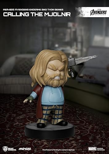 Miniatura 4 de Beast Kingdom Avengers: Endgame: Bro Thor Calling Mjolnir MEA-025 Mini figura de ataque de huevo, multicolor