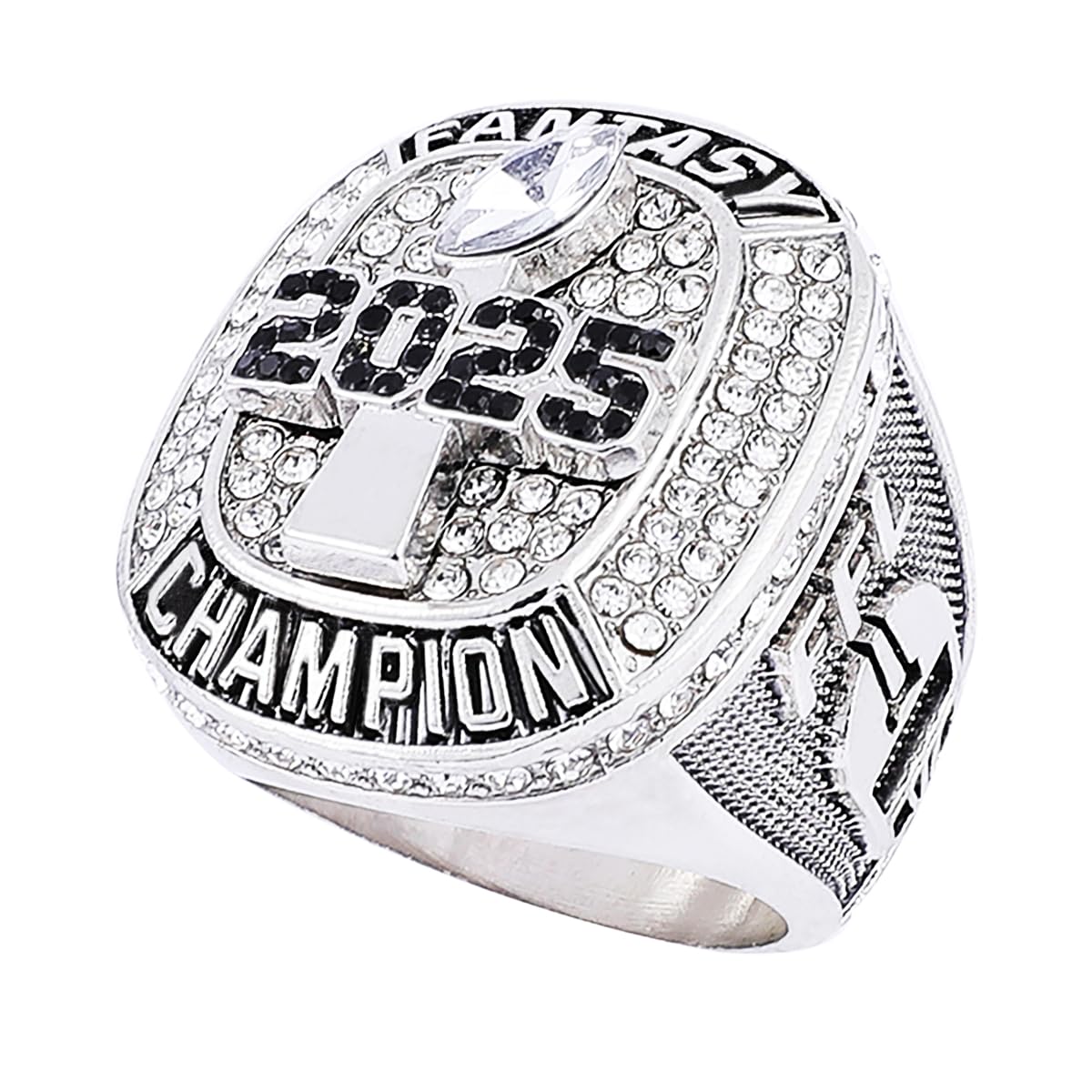 Anillo de campeonato de fútbol de fantasía 2025 con caja