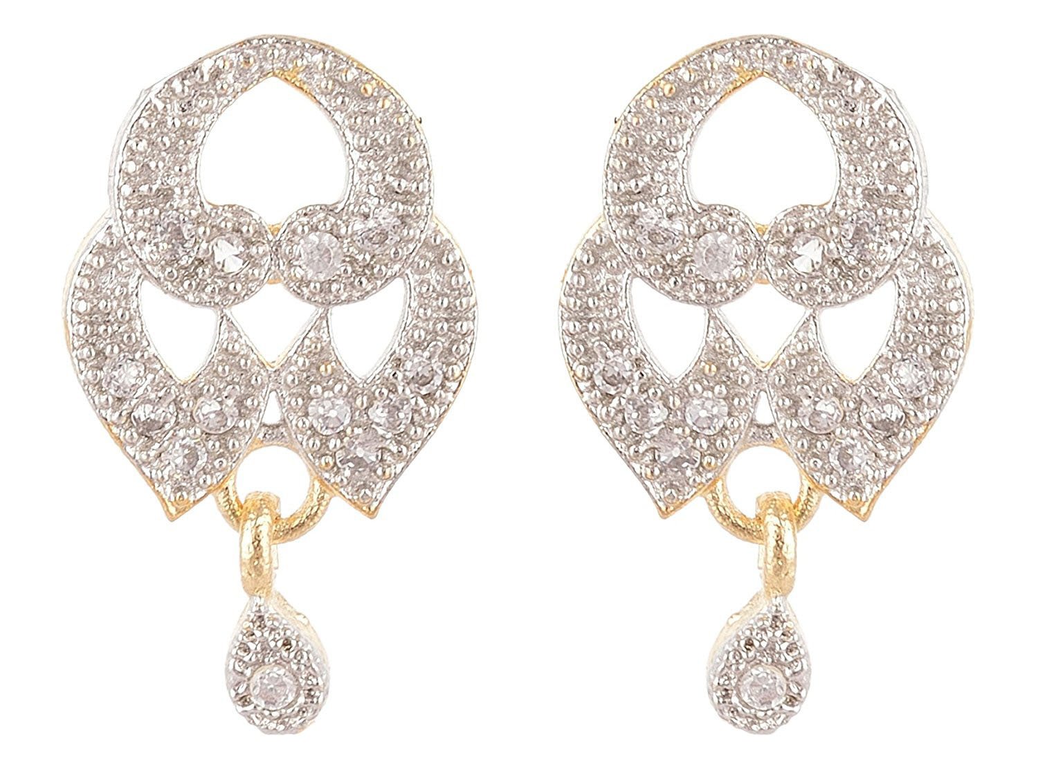 ™ Multi-Colour Alloy American Diamond Stud Earrings for Women & Girls (SKN-1335)-image-28
