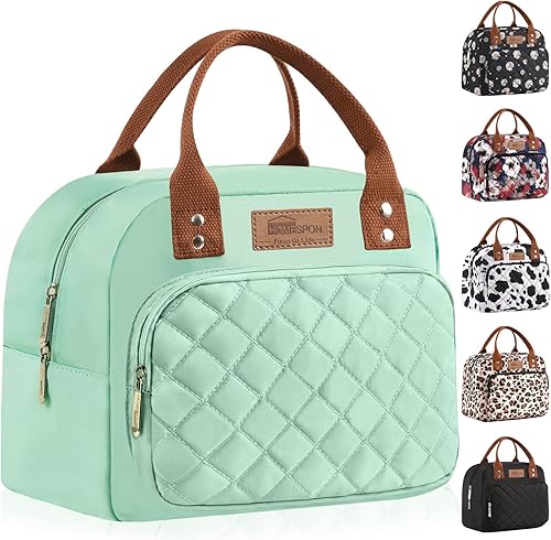 Miniatura 18 de HOMESPON - Lonchera con aislamiento para mujer, hombre y adultos, con bolsillo frontal, hielera reutilizable, con margaritas, para el trabajo,