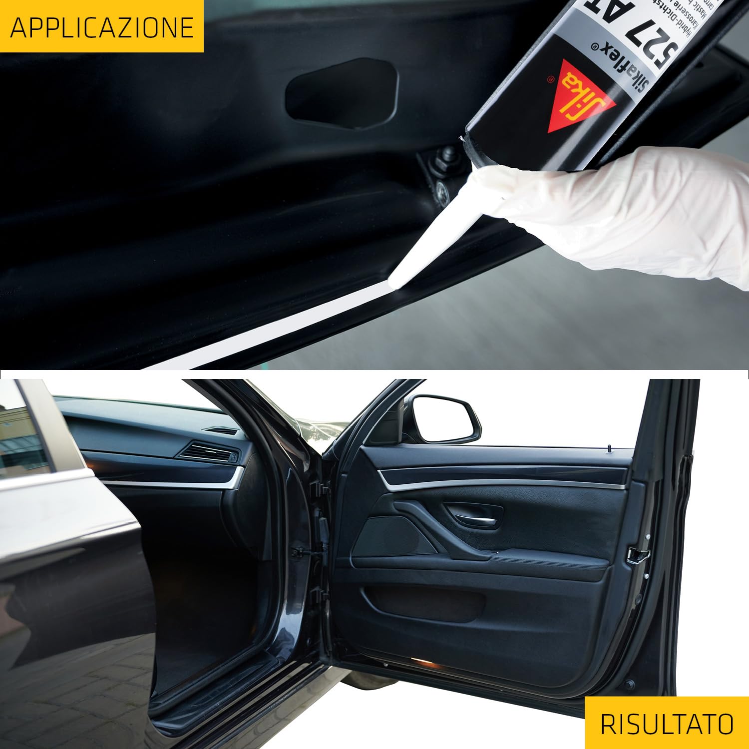 SIKA - Sigillante per carrozzeria auto e camper - Sikaflex 527 AT, Nero - Sigillatura elastica di qualità - Resistente e pratica per ogni riparazione in sicurezza - 300ml