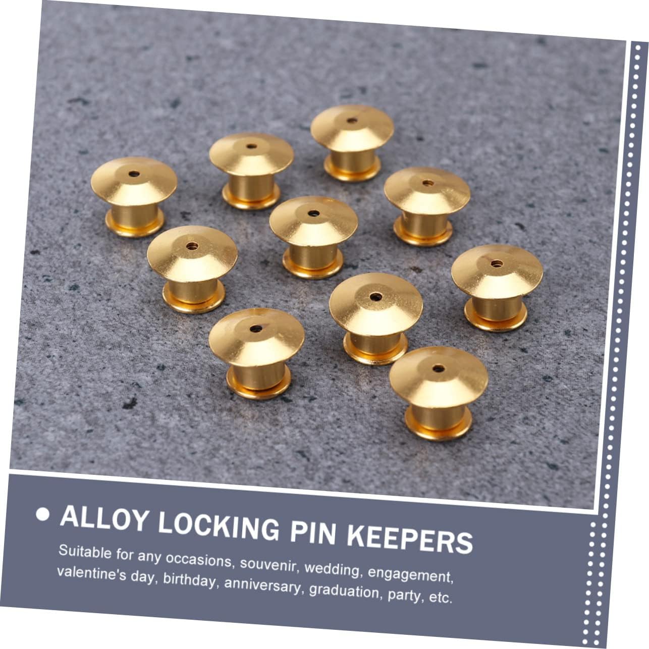 60pcs Locking Clasp Pin Backs Replacement for Badges Jewelry Crafts Multi-Function Badge Keepers for Bags Hats Vests More Alloy Material