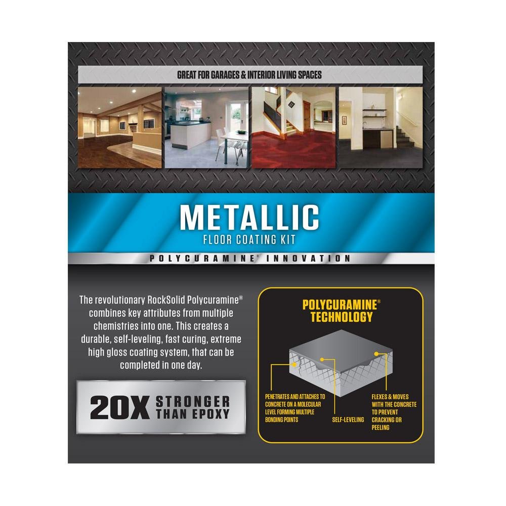 Rust Oleum299743 Rocksolid Metallic Garage Floor Coating Kit 80 Fl