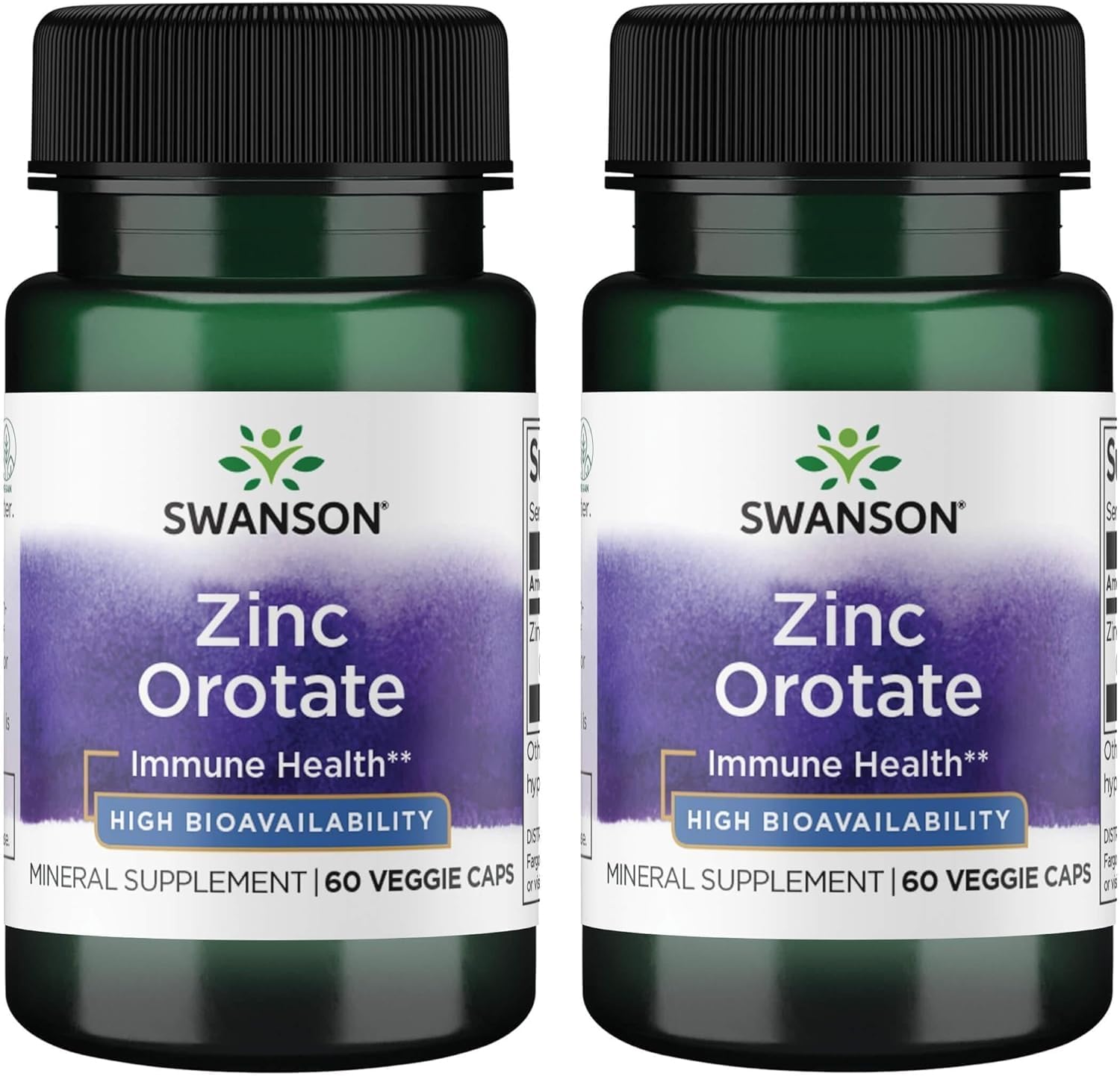 Swanson Zinc Orotate 10 Milligrams Elemental Zinc, 60 Veg Capsules, 2 Pack 60 Count (Pack of 2)