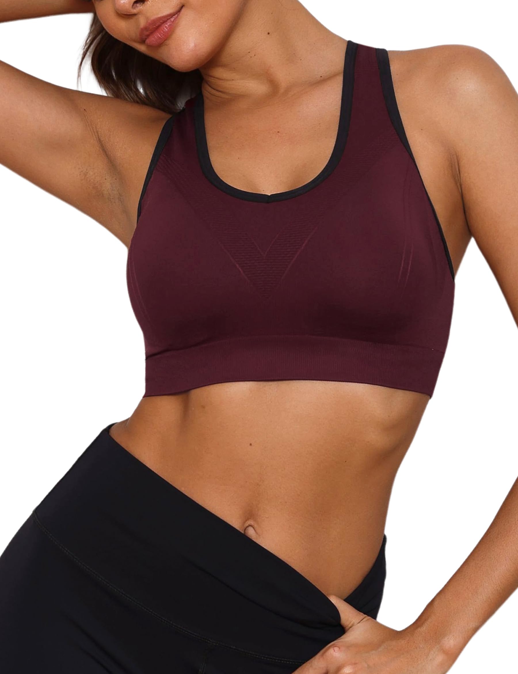 Sykooria Donna Reggiseno Sportivo Reggiseno da Allenamento Senza Ferretto Top Fitness Donna Palestra Imbottito per Ginnastica Yoga S-XXL