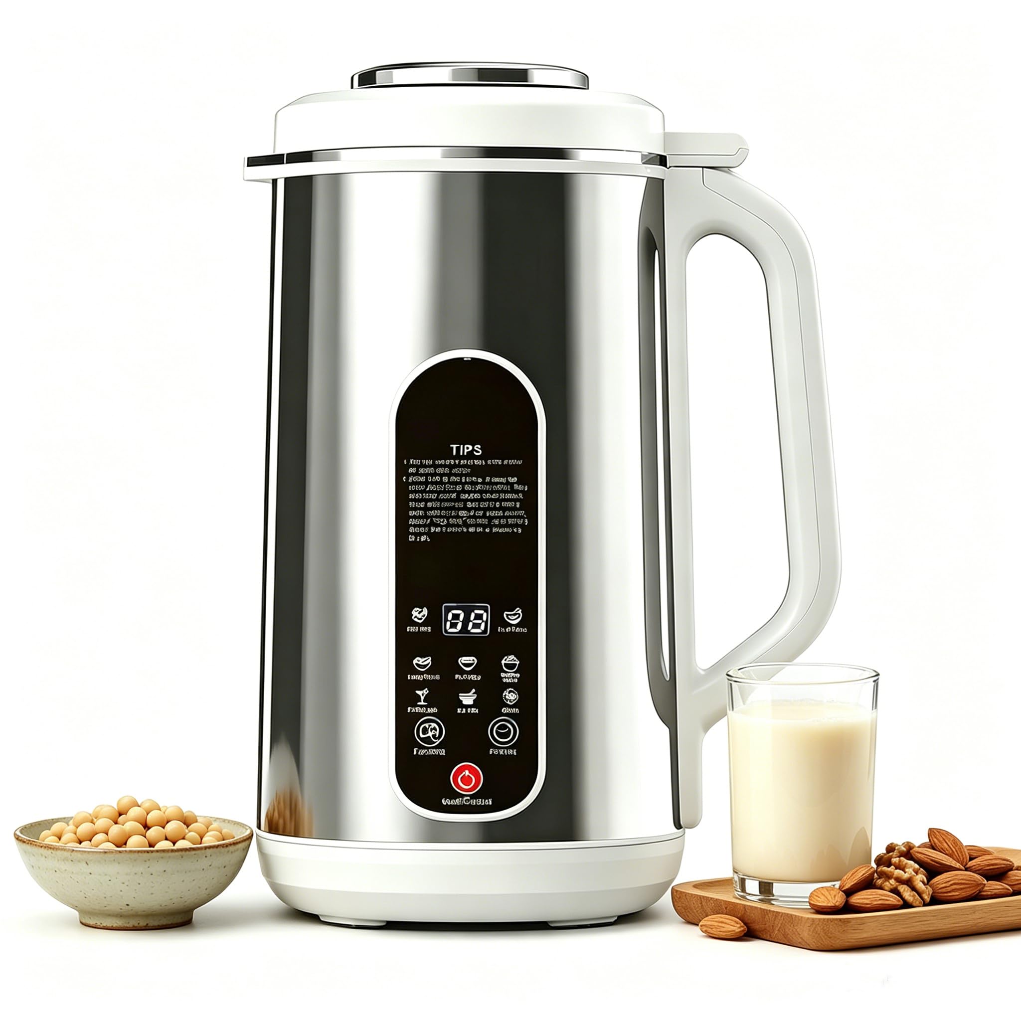 WLSYX 1.2l Automatic Soy Milk Maker, Nut Milk Maker Machine With 12 Blades & Self-cleaning, 5-minute Fine Blending And 24h Delay Start, Low Noise, For Diy Homemade Almond, Oat, Soybean Milk