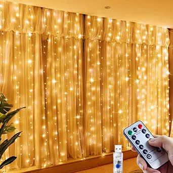 Christmas Decorations Tenda Luminosa Natale 300 LED - 3x2.7m Cascata Luci IP65 - 8 Modalità Con Telecomando 300 Led Cascata 3x2.7m Usb Ip65