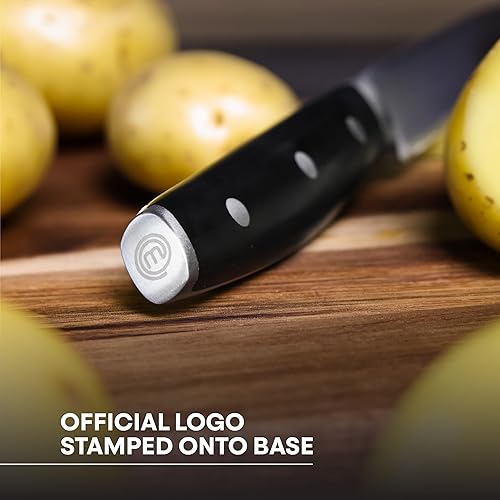 Miniatura 10 de MasterChef Cuchillo de pan de 13 pulgadas con hoja de acero inoxidable de alto carbono y asas triples remachadas, cuchillo de cocina de calidad