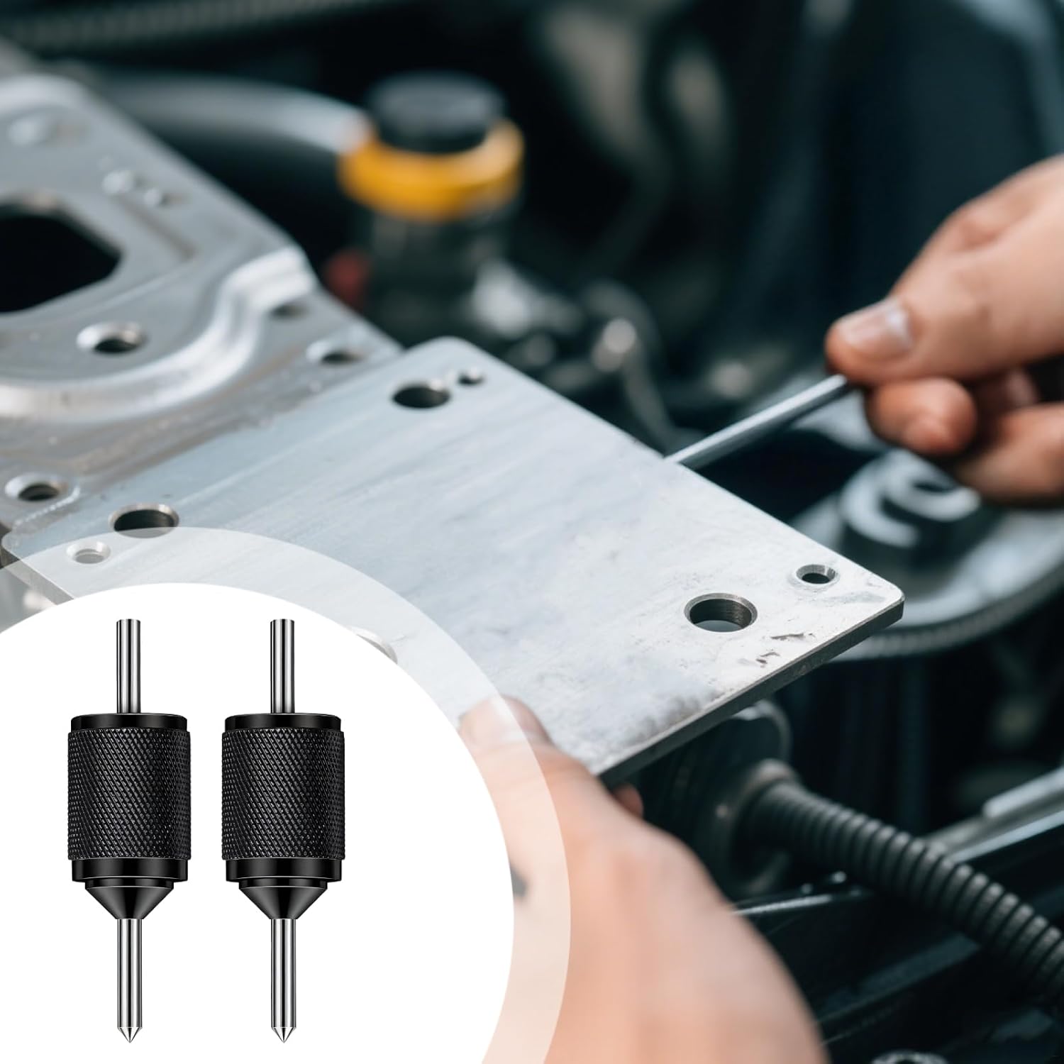 Carbon Steel Transfer Punch Set, 2 Pcs Aligner, Spring Loaded, 3/16 Dia, 3-1/8 & 4-1/8 Length, for 1/4-3/4 & 1/4-1-1/16 Holes