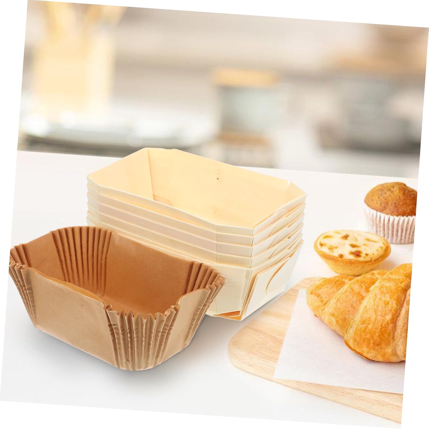 VOSAREA 6pcs Nonstick Rectangular Kitchen Baking Mold Toast Box for Bread Loaf Cake Dessert Baking for Family Gatherings and Celebrations