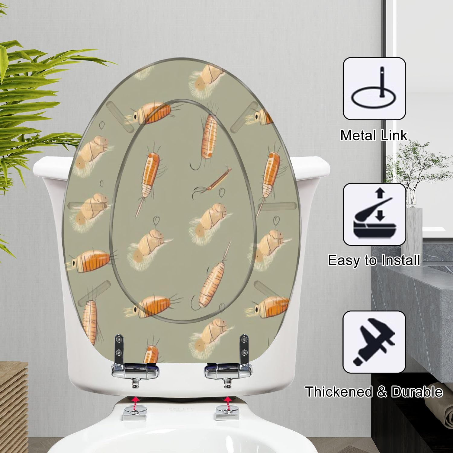 Elongated Toilet Seat artificial fully feathered flies for fishing gut loop  hackle horns Resin Toilet Seat Slow Quiet Close with Quick-Release Hinges Toilet  Seat with Cover Easy to Clean Install - Amazon.com