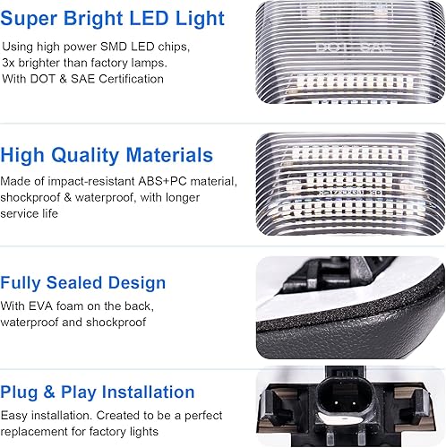 Miniatura 13 de Luz LED para techo de cabina compatible con Ram 1500 2500 3500/2011-2018 Ram 4500 5500 2003-2018, 5 piezas de luz de liquidación de cabina ámbar