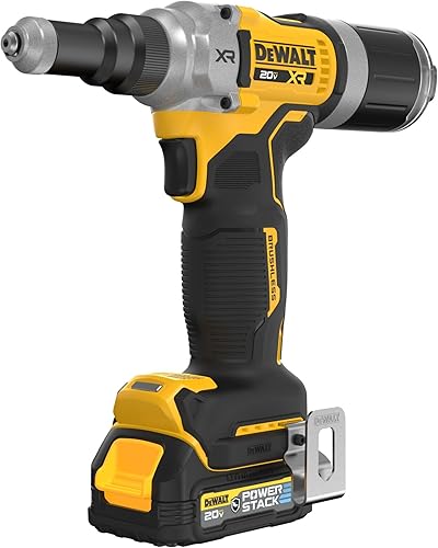 DEWALT Herramienta de remache inalámbrica MAX XR de 20 V, 14 de pulgada, batería y cargador incluidos (DCF414GE2)