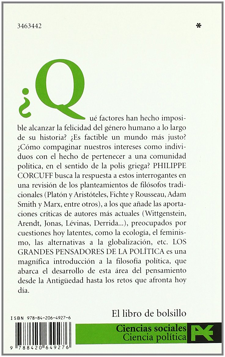 Los grandes pensadores de la politica / The Great Thinkers of Politics: Vias Criticas En Filosofia Politica