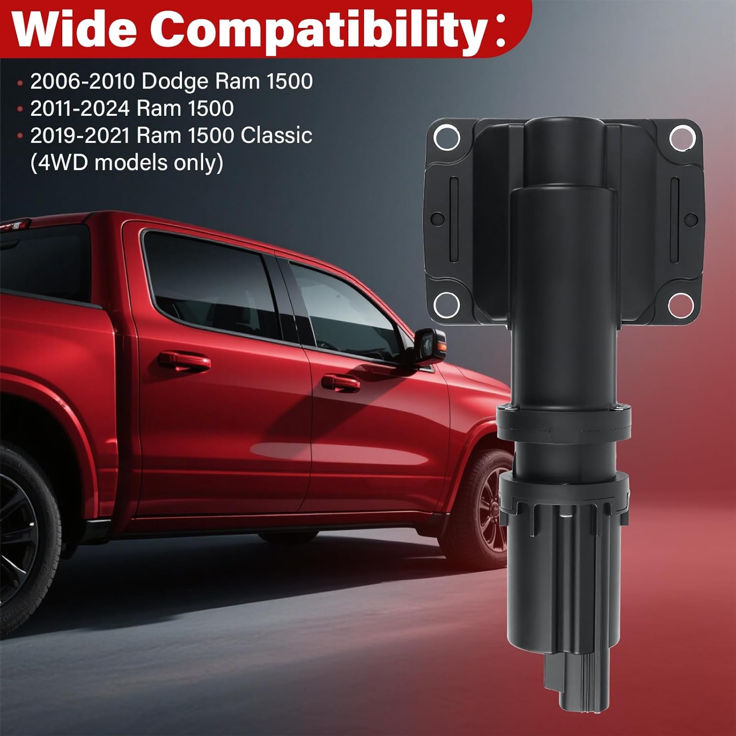 600-399 4WD Front Differential Lock Actuator - Hub Lock Actuator Kit Fit for Dodge Ram 1500 2006-2010，Ram 1500 2011-2024，Ram 1500 Classic 2019-2021 52114387AF 68399418AA