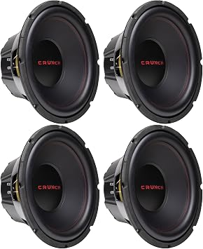 Crunch 4 Pack 12 Inch Subwoofer, 800 Watt MAX 400 Watt RMS Car Audio Speaker with 4 Ohm Dual Voice Coil