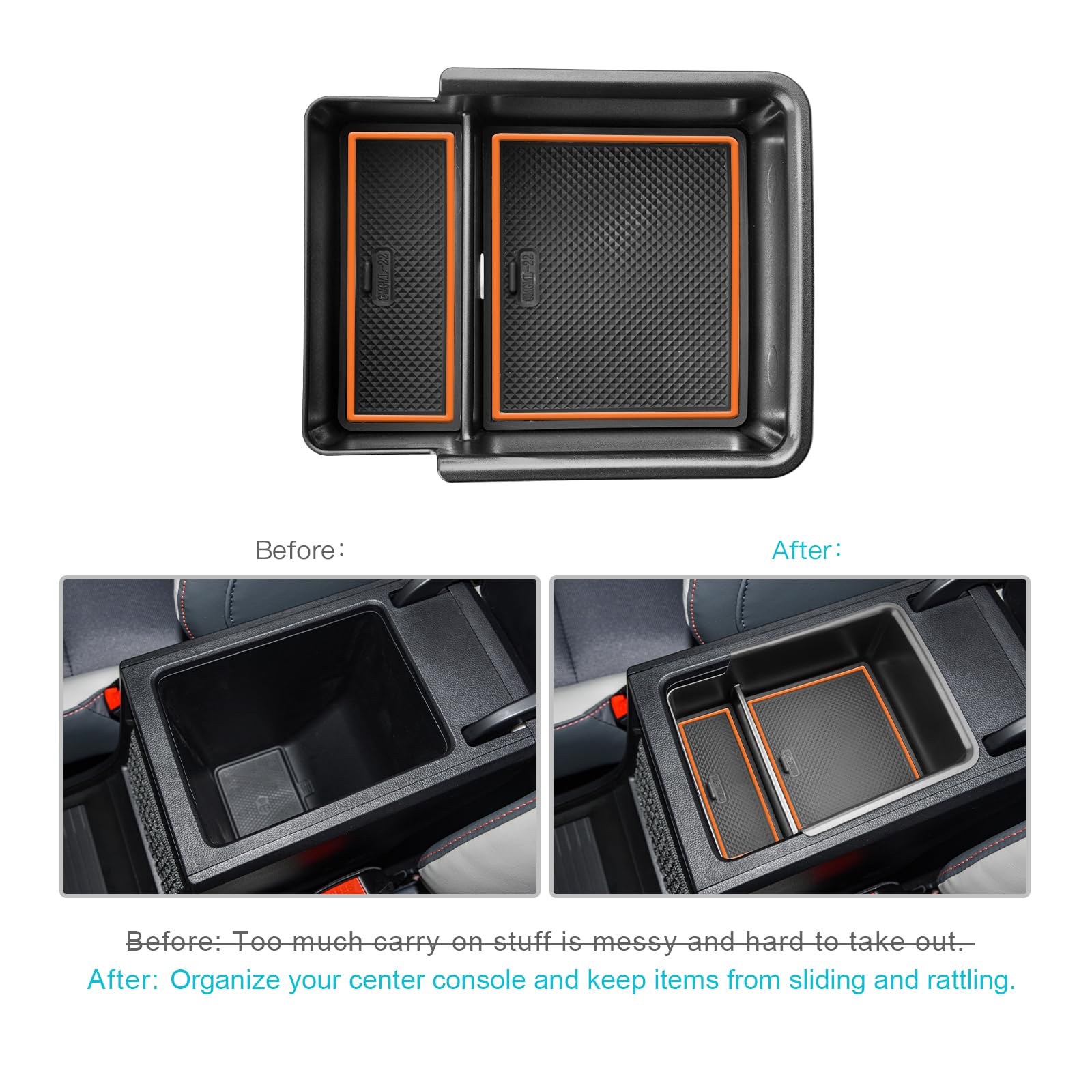 Boîte Rangement Console Centrale MG4 EV 2022-2024 - Organizer Noir Avec Porte-Monnaie - Accessoire Parfait