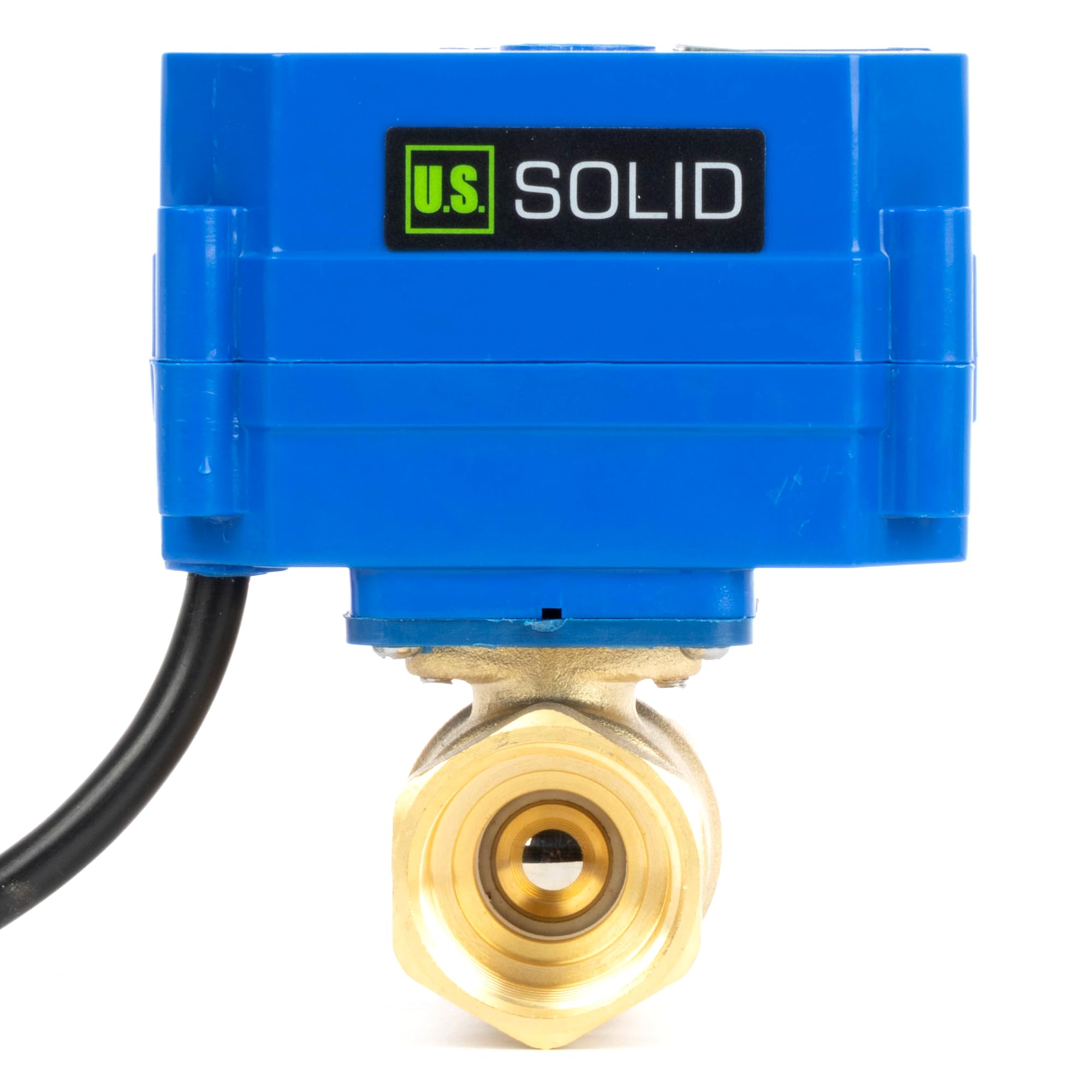 U.S. Solid Zmotoryzowany zawór kulowy 3/4" z wtyczką 220 V AC DN20, 2-drożny mosiężny elektryczny zawór kulowy, automatyczny powrót normalnie zamknięty