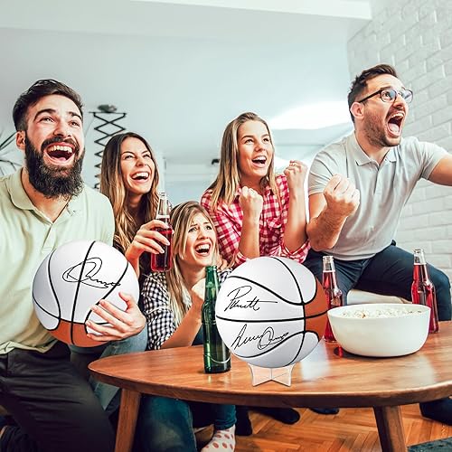 Miniatura 5 de Hiboom Autograph Baloncesto con soporte de bola acrílica, firma de operación, panel de bola de autógrafo, firma en blanco, oficial para regalo de