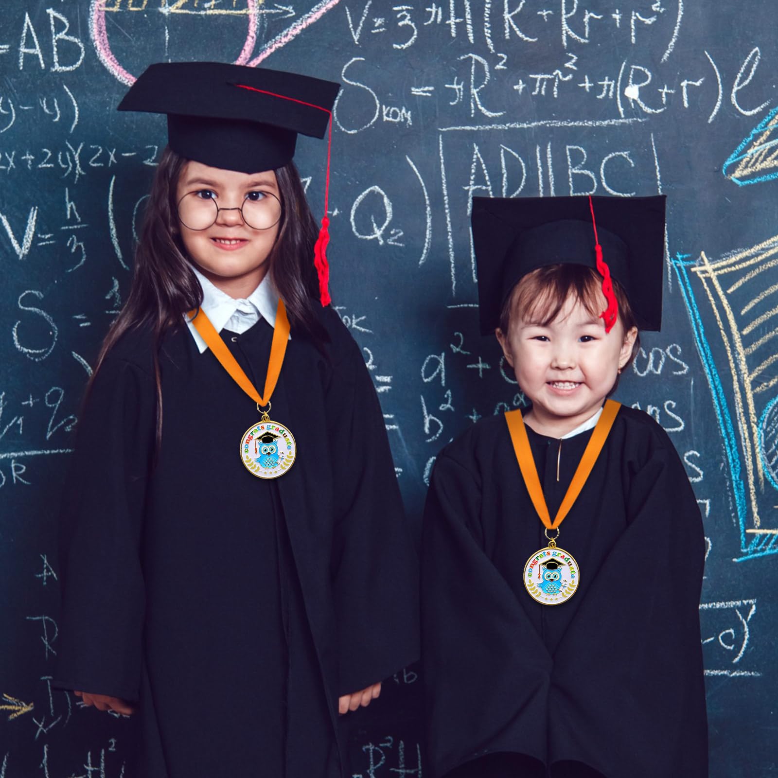 12 medaglie di laurea per scuola materna con nastro per il collo, premio di laurea prescolare medaglione premio di laurea medaglie sfuse per bambini congratulazioni regali decorazione studenti