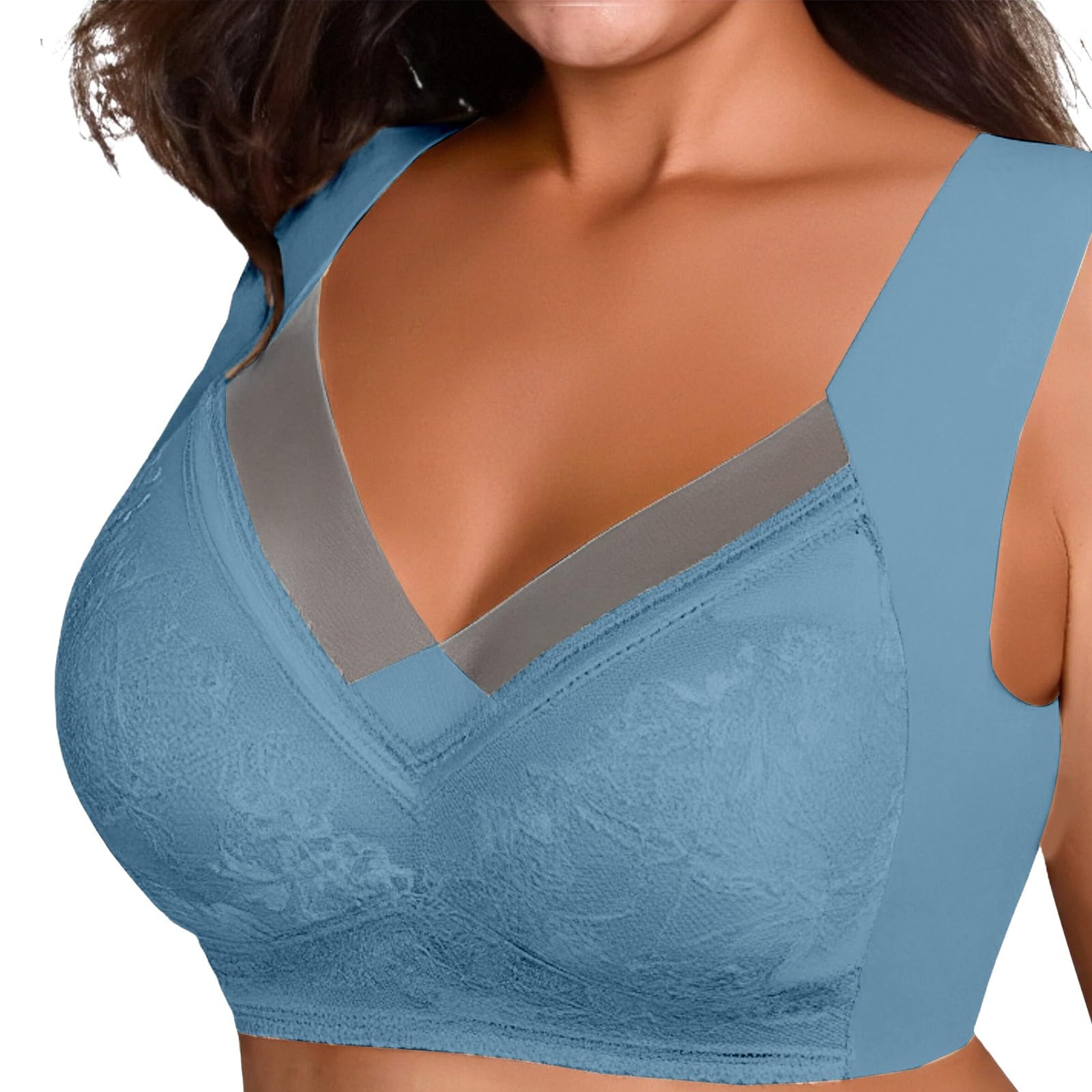 Biustonosz z pełną figurą damskie koronkowe biustonosze damskie wygodne zapobiegające zwiotczeniu plus size sportowa korekta wysoka siła uderzenia push up bandeau top