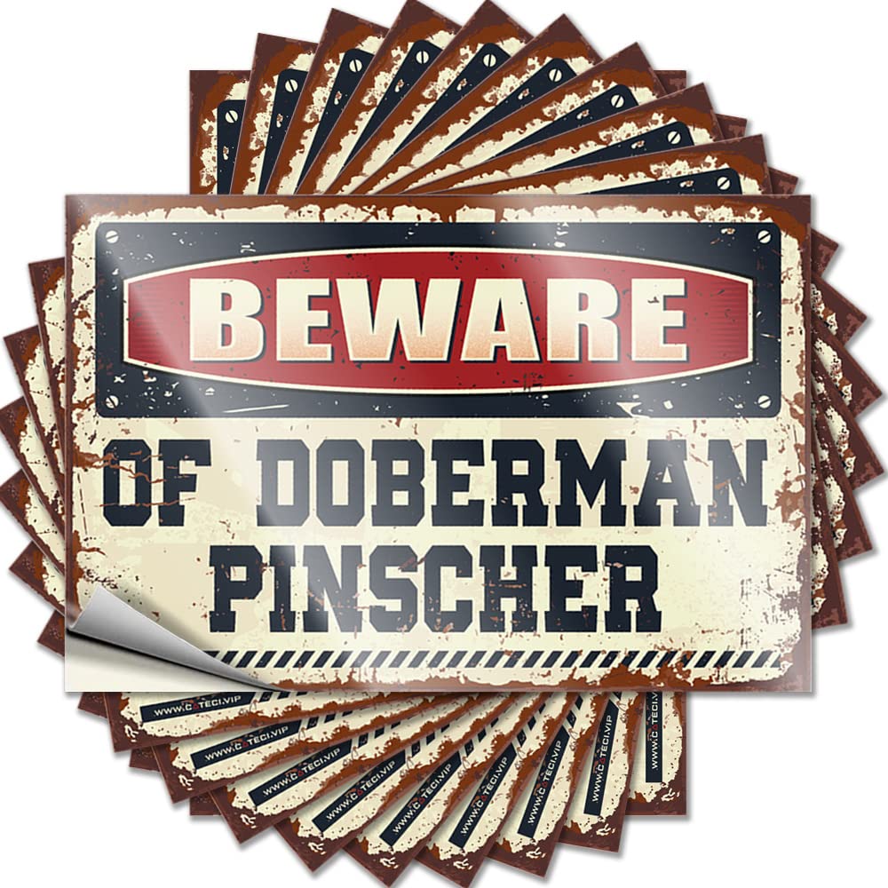 Western Funny Sticker, Plain Wall Beware of Doberman Pinscher | Funny Quote Thankful Decals(8X12CM)