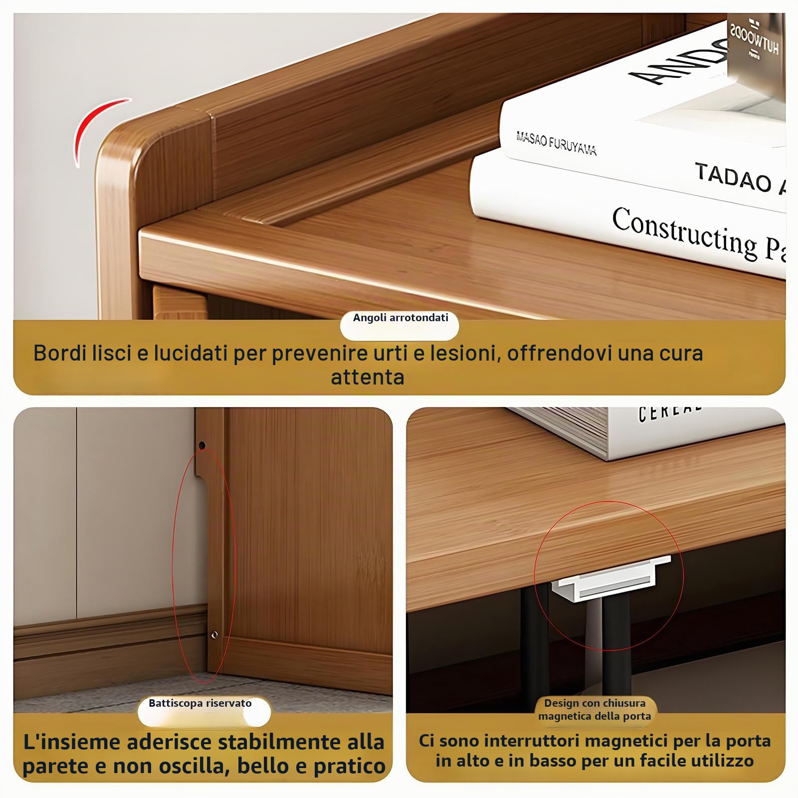 Scatola Router WiFi Scatola di Immagazzinaggio, Scatola Porta Router, Scaffale WiFi, Cavo Organizer Box, Immagazzinaggio Nascondi Cavi(Brown)