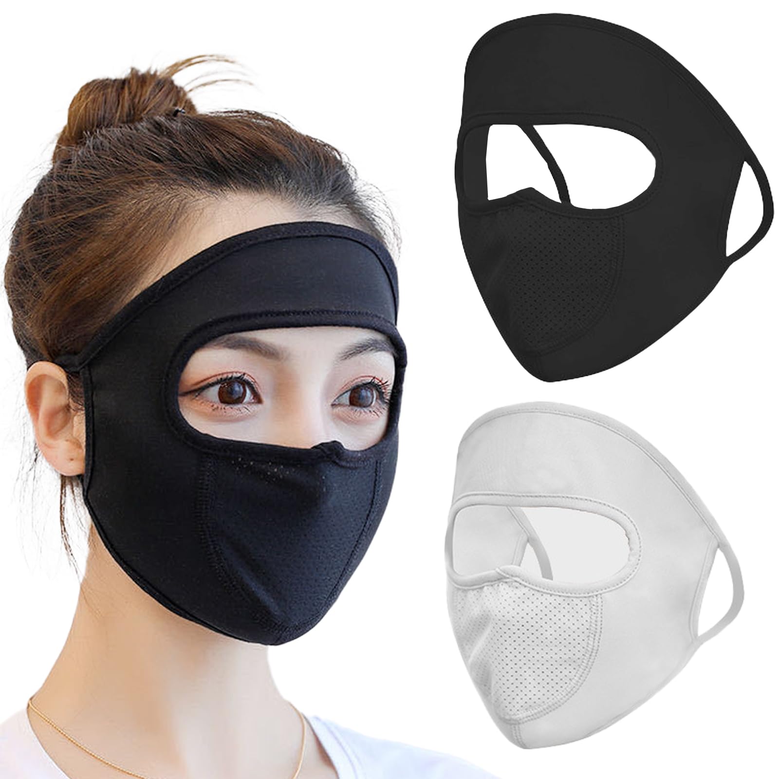 2 Pezzi Visiera Integrale Protezione UV, Maschera per protezione solare, Multifunzionale Seta e Lavabile Protezione UV per il viso Moto Ciclismo Sport Maschera per Outdoor