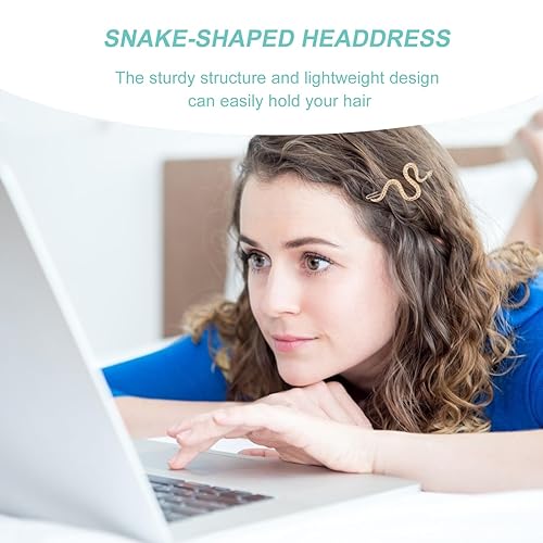 Miniatura 5 de Pinzas para el pelo de serpiente, 4 piezas, horquilla de metal dorado, joyería de boda, pasadores geométricos, patrón de broche de aleación,