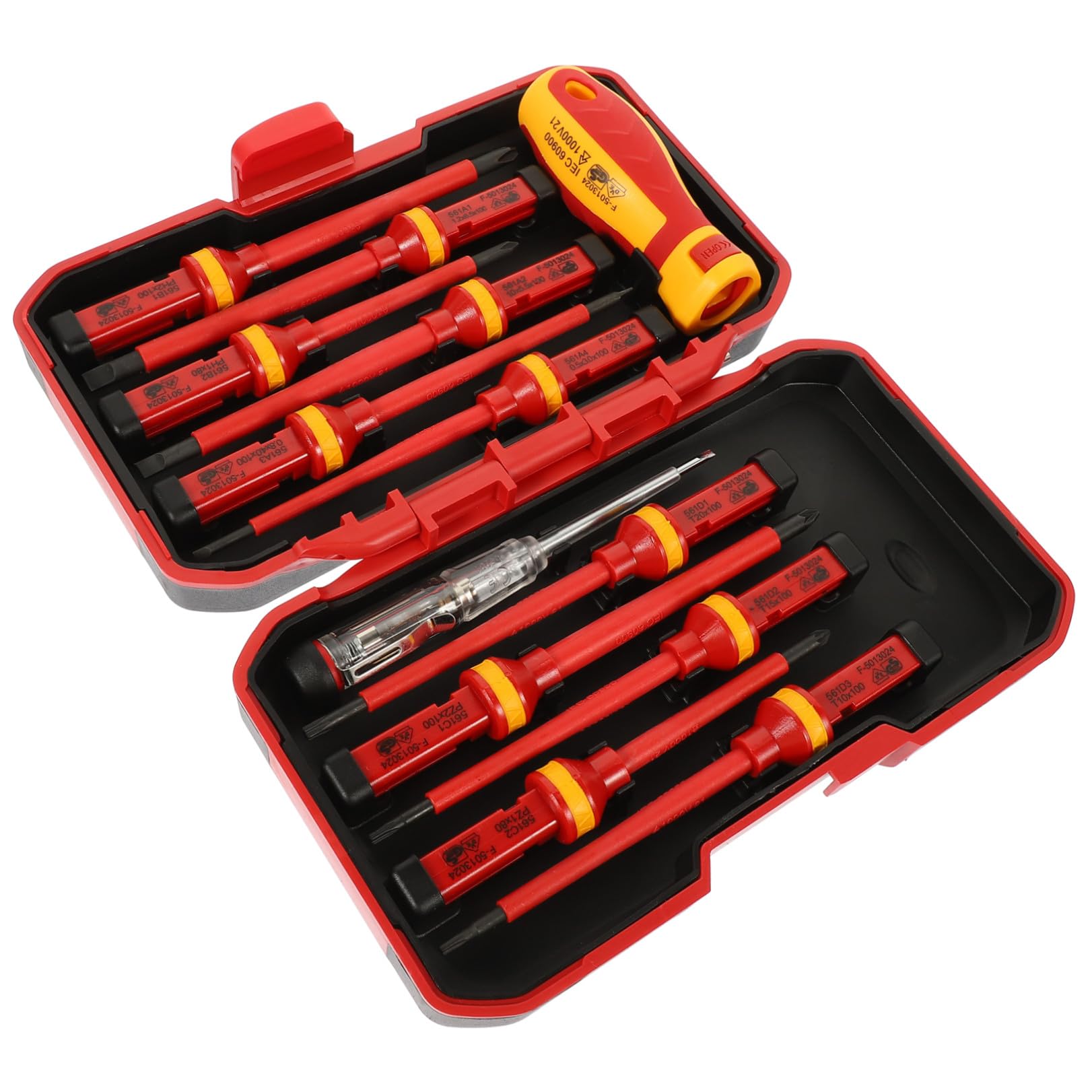 Set 13 Pezzi Cacciaviti Isolati Vde per Elettricista Punte Torx Pozidriv in Acciaio Vanadio Resistente Usura Custodia, Strumenti Professionali per Viti