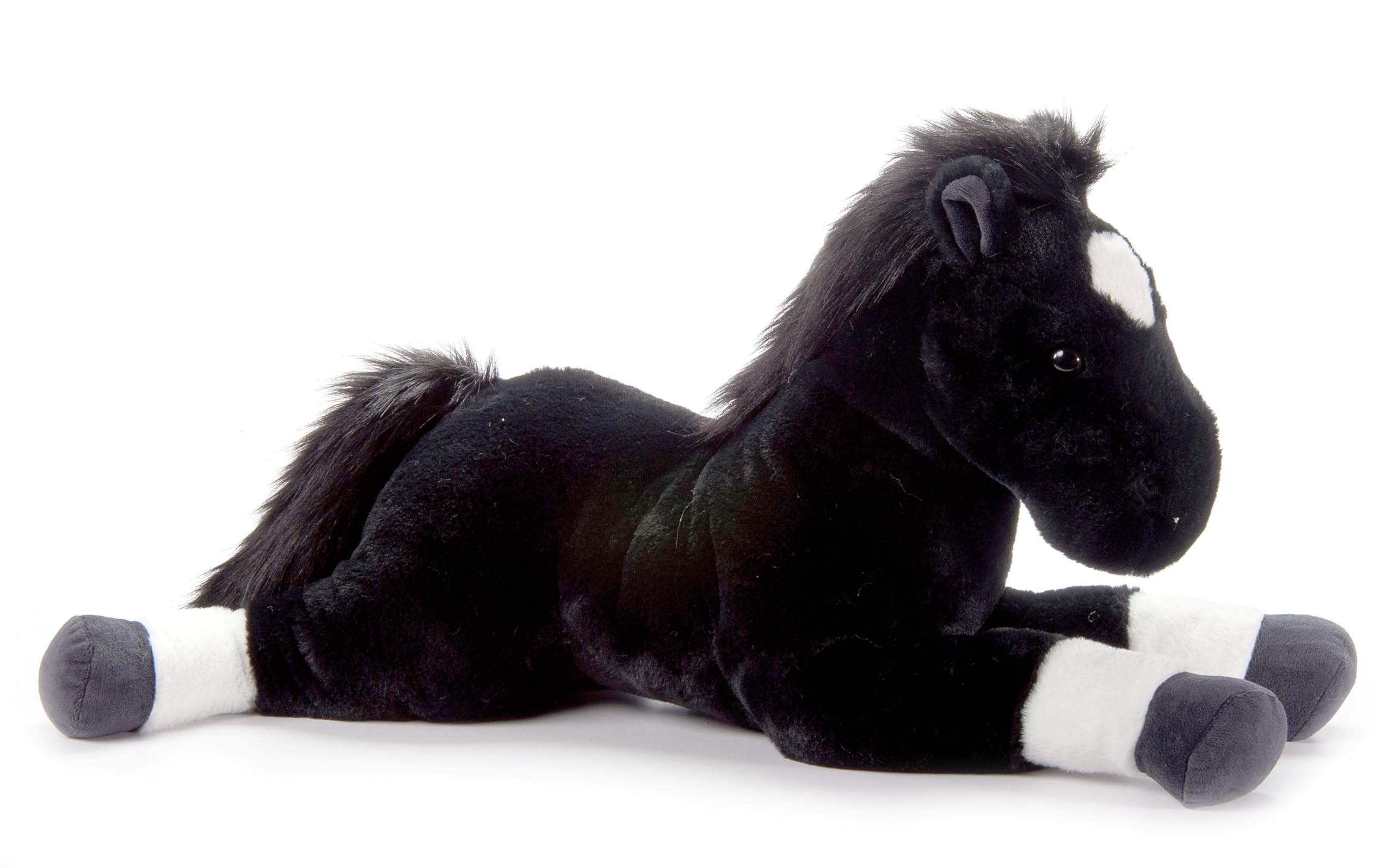 The Petting Zoo Floppy Horse Stuffed Animal Plushie Gifts for Kids Wild Onez Wildlife Animals Black Horse Plush