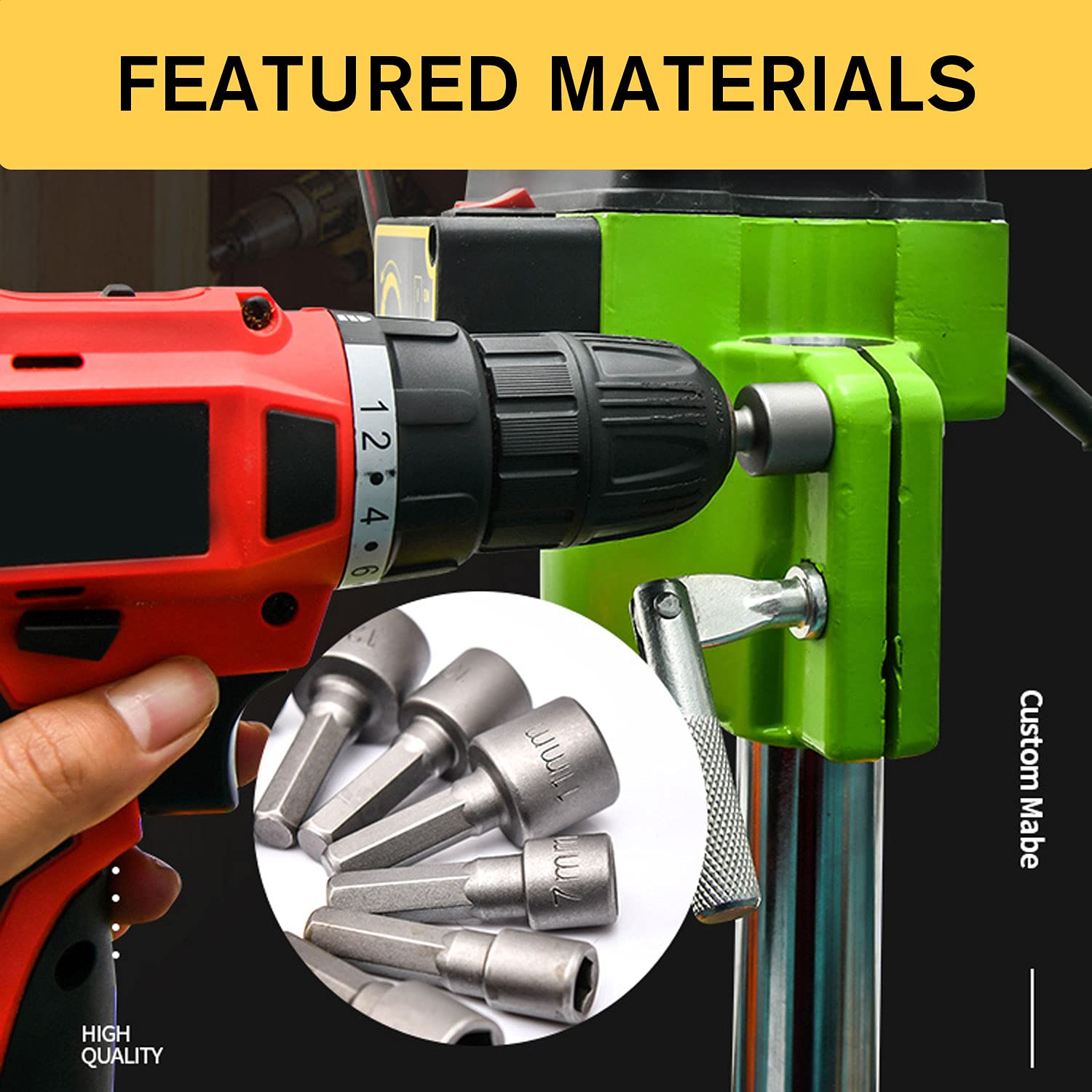 Set 9 Pezzi Bussole Esagonali 1/4'' Per Avvitatore - Da 5 A 13 Mm, Acciaio Vanadio CR-V - Foto 7