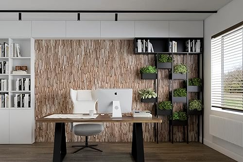 Miniatura 4 de WoodyWalls - Paneles de pared 3D | Los tablones de madera están hechos de madera de teca maciza, cada panel de madera está hecho a mano y es único |