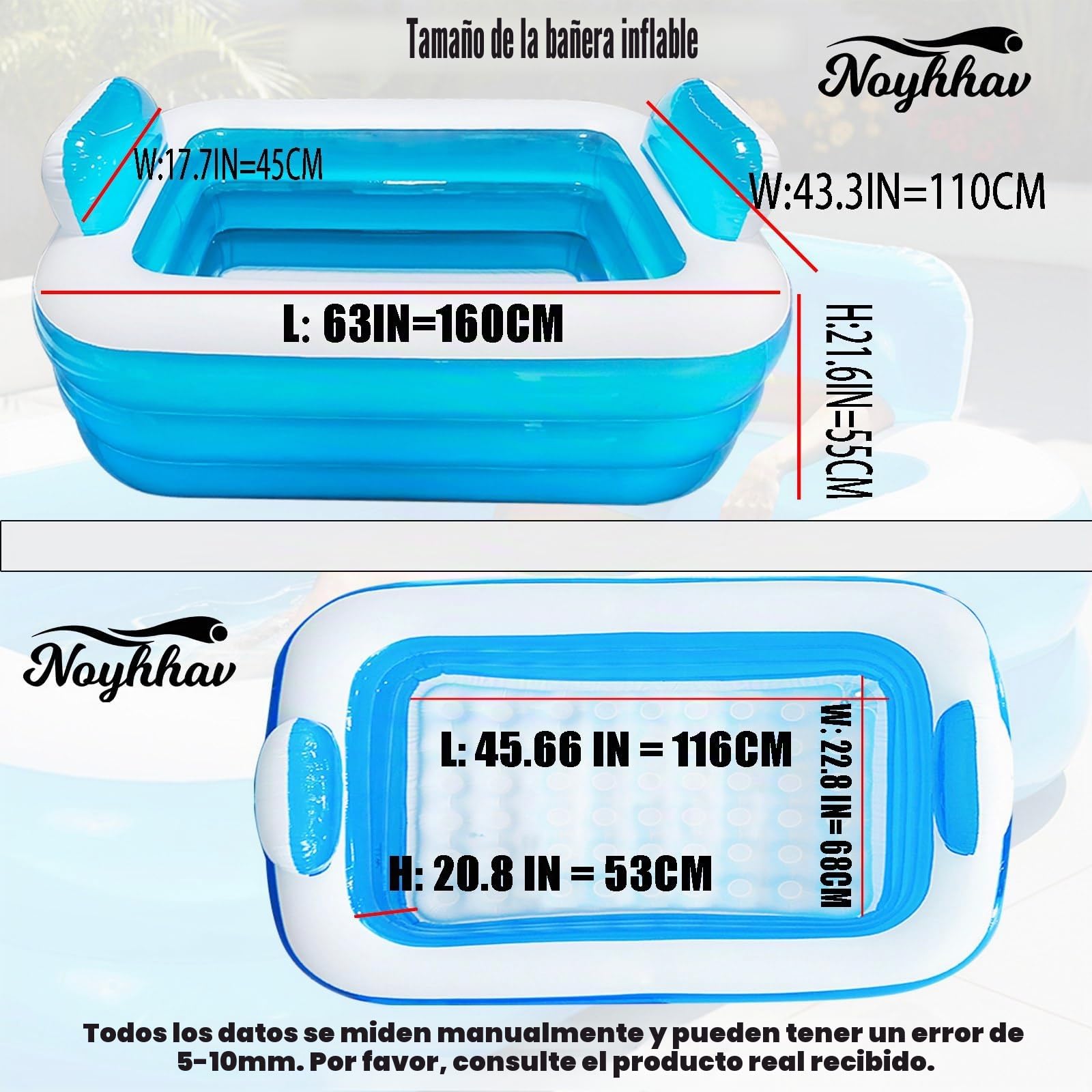 Bañera Inflable para Adultos para 2 Personas, bañera Inflable Independiente con función Plegable y portátil para SPA para Adultos, Piscina Plegable Universal Interior y Exterior con Bomba