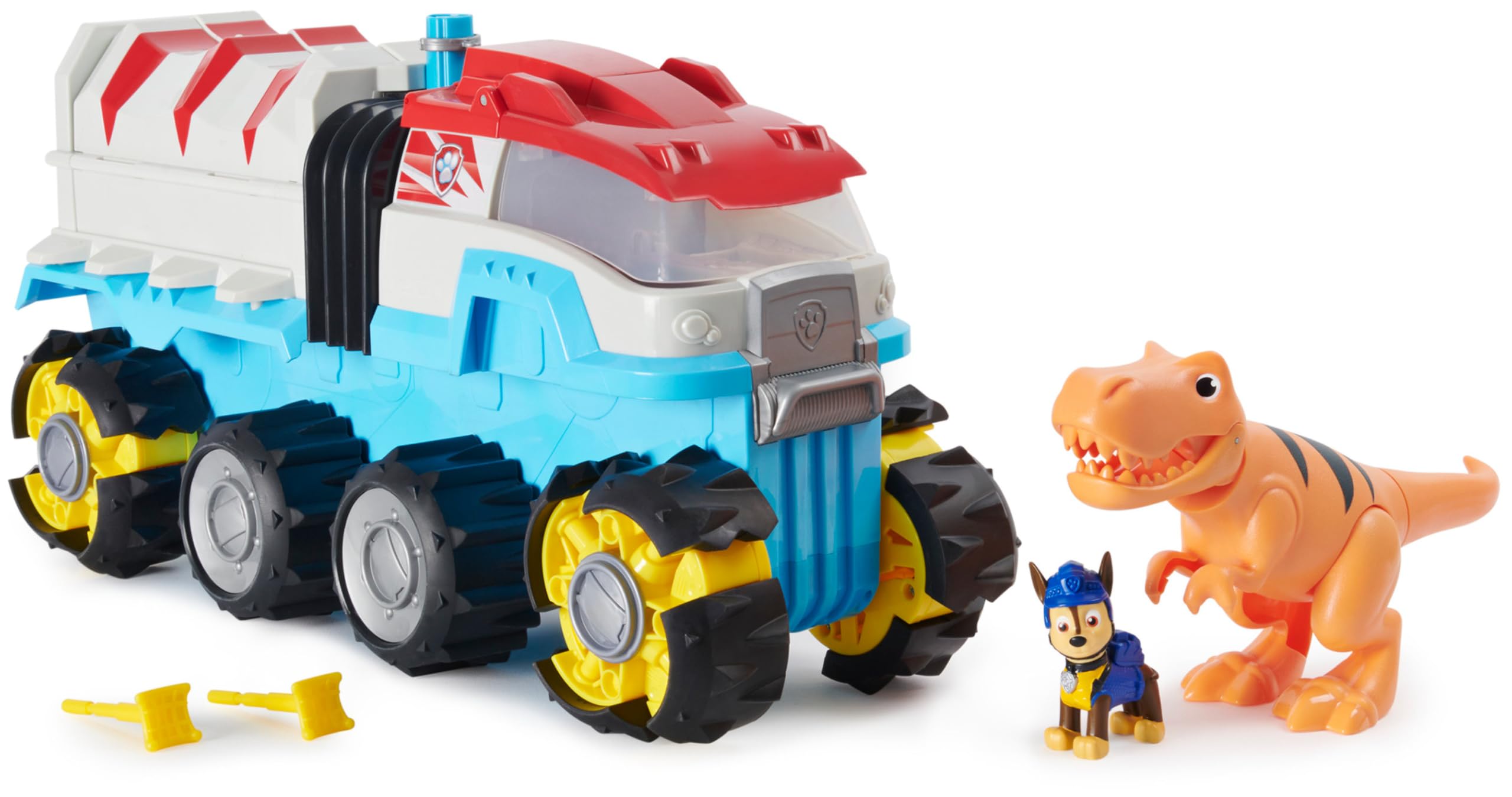 Paw Patrol, Dino Patroller Veicolo motorizzato con Chase e T. Rex, Dotato di Ruote Extra-Large, per i Bambini dai 3 Anni in su