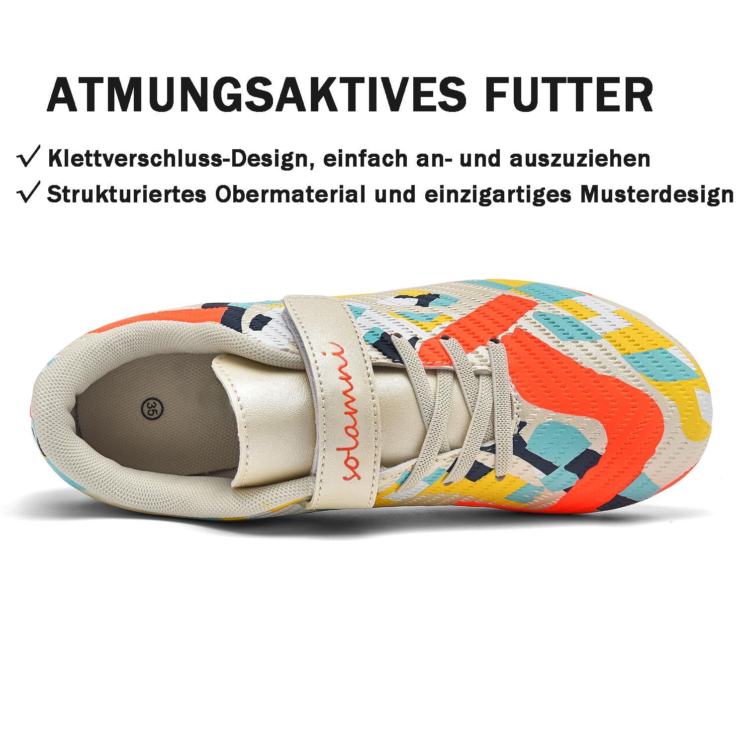 Fußballschuhe Kinder für Jungen & Mädchen Kunstrasen Kickschuhe Klettverschluss Multinocken Fussballschuhe Athletics Trainingsschuhe