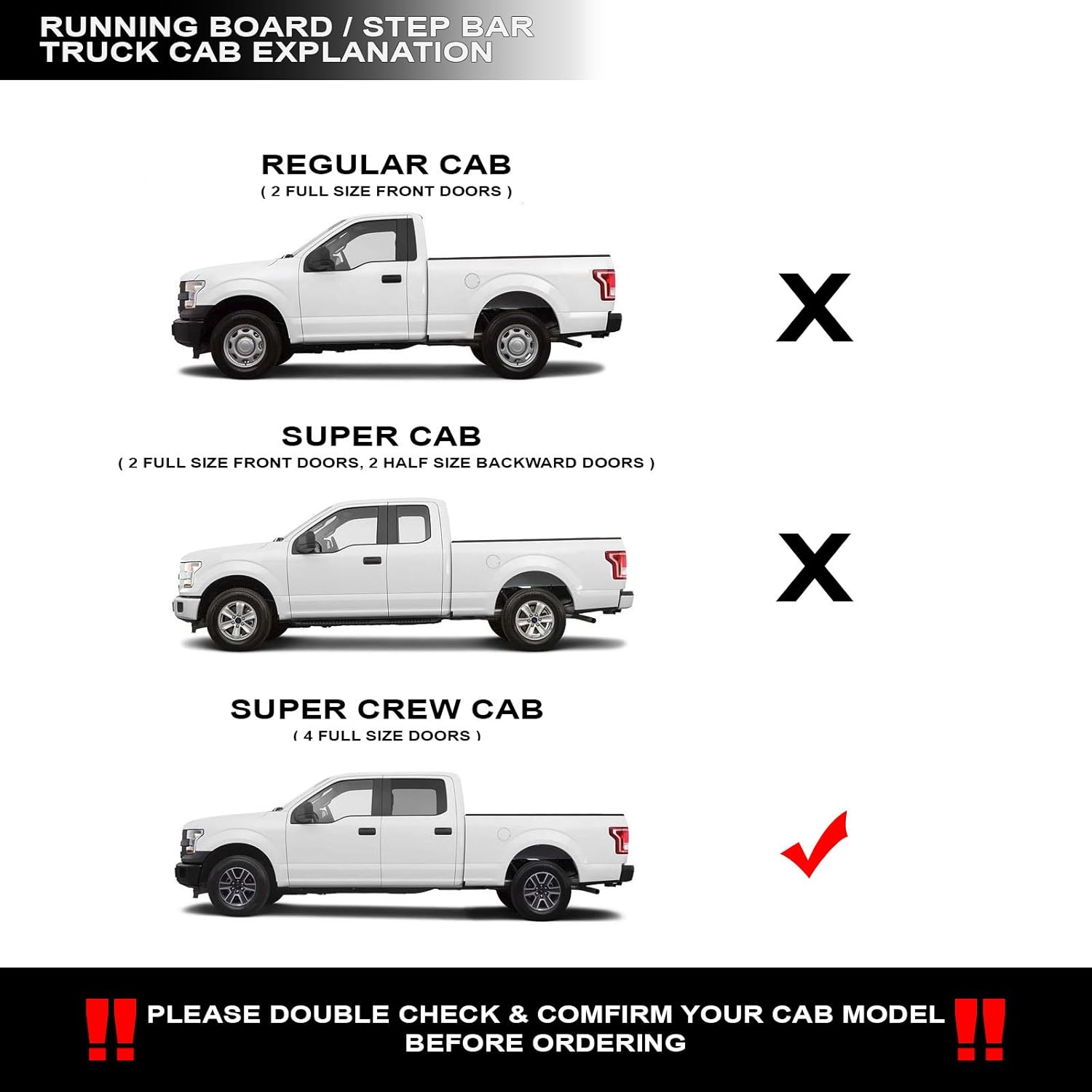 Stehlen 733469495888 Compatible with 2015-2022 Ford F150 SuperCrew / 2017-2022 F250 F350 F450 F550 Superduty Crew Cab 4" Oval Side Step Nerf Bars - Stainless Steel