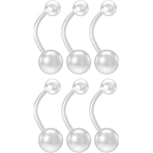 2pc 14g Belly Button Retainer Ring Flexible Bendable Clear Plastic Navel Piercing Rings Sport choose Quantity, Length