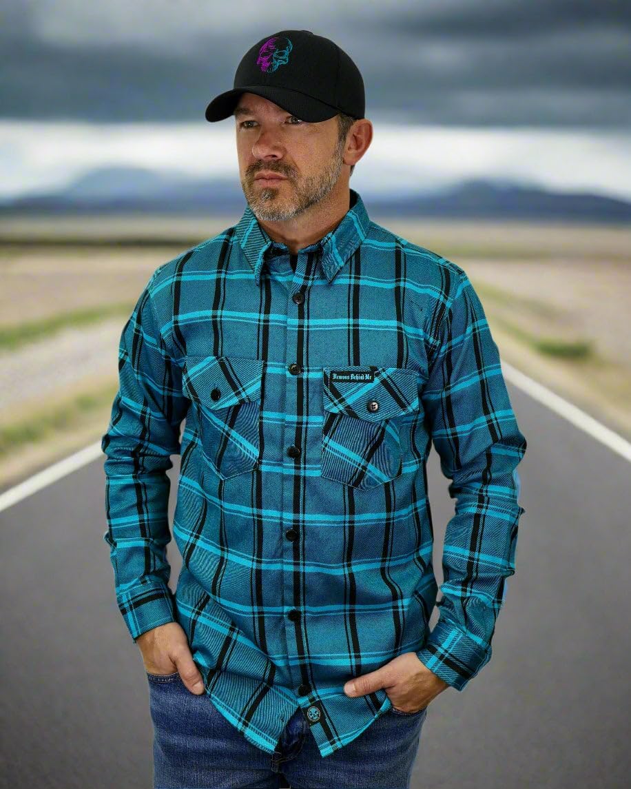 The Survivor Teal Flannel (Hidden Snap Collars) - Image 9