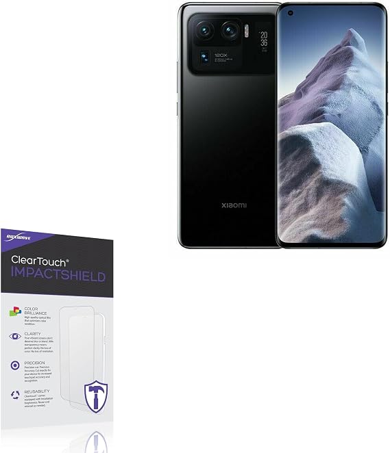 BoxWave Screen Protector Compatible with Xiaomi Mi 11 Ultra - ClearTouch ImpactShield (2-Pack), Impenetrable Screen Protector Flexible Film