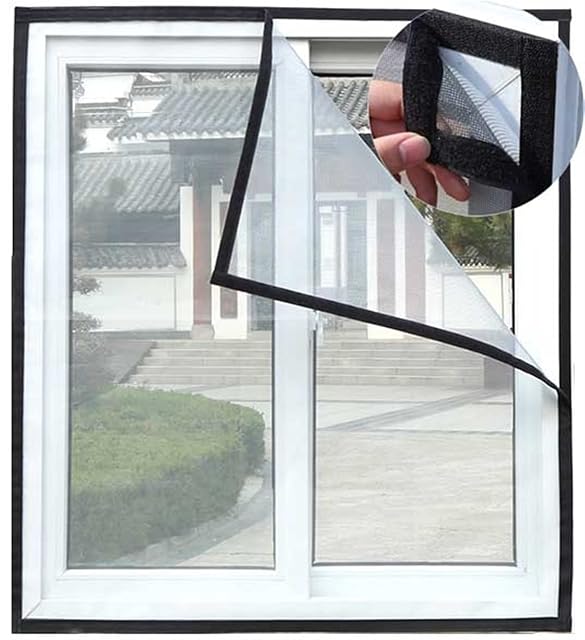 DIY Red de Protección para Gatos, Mosquitera Autoadhesiva para Ventanas, Malla Ajustable para Insectos