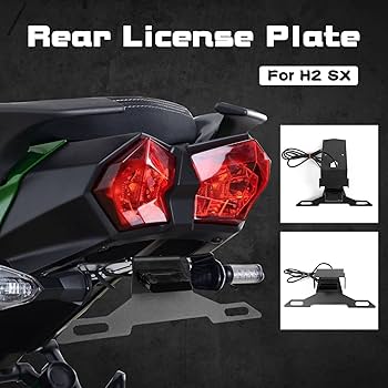 バイク用　プレート取り付け 金具　LEDライト付き。カワサキ カワサキニンジャ用LEDライト付きモーターサイクルナンバー
