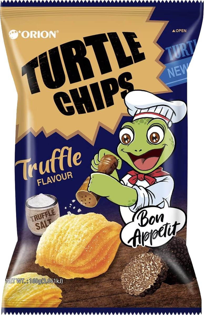 Orion Korean Snack Turtle Chips Truffle Salt flavor 3 bags x 160g - 4 Layers of Crunchy Goodness!