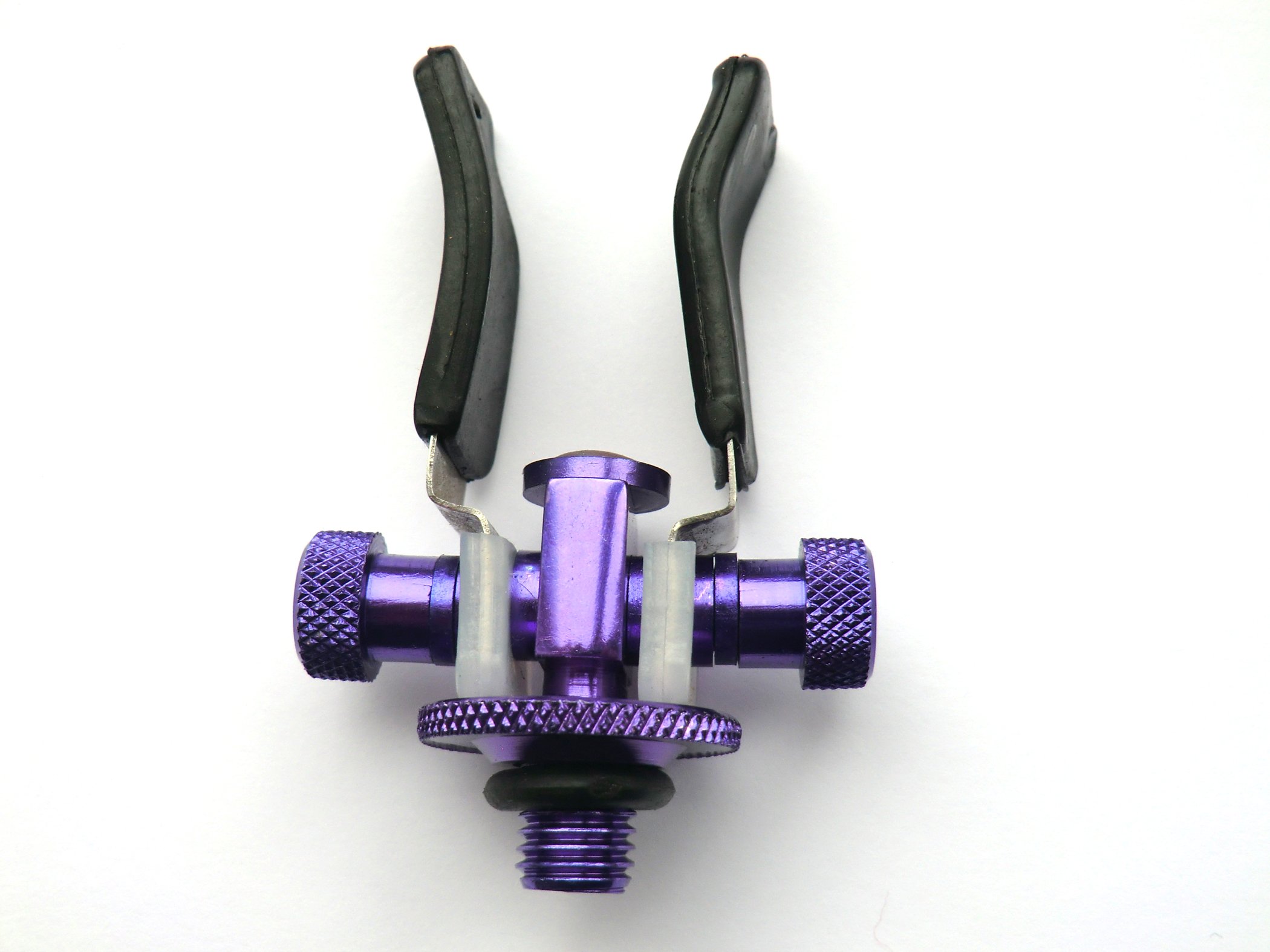Phoxinus 2x alloy 30cm mini buzz bars and 2x adjustable coloured butt rests. Suitable for rod pods, bank sticks, etc. (2x Purple Adjustable Anodised Aluminium Butt Rest & 2x Mini Buzz Bars)