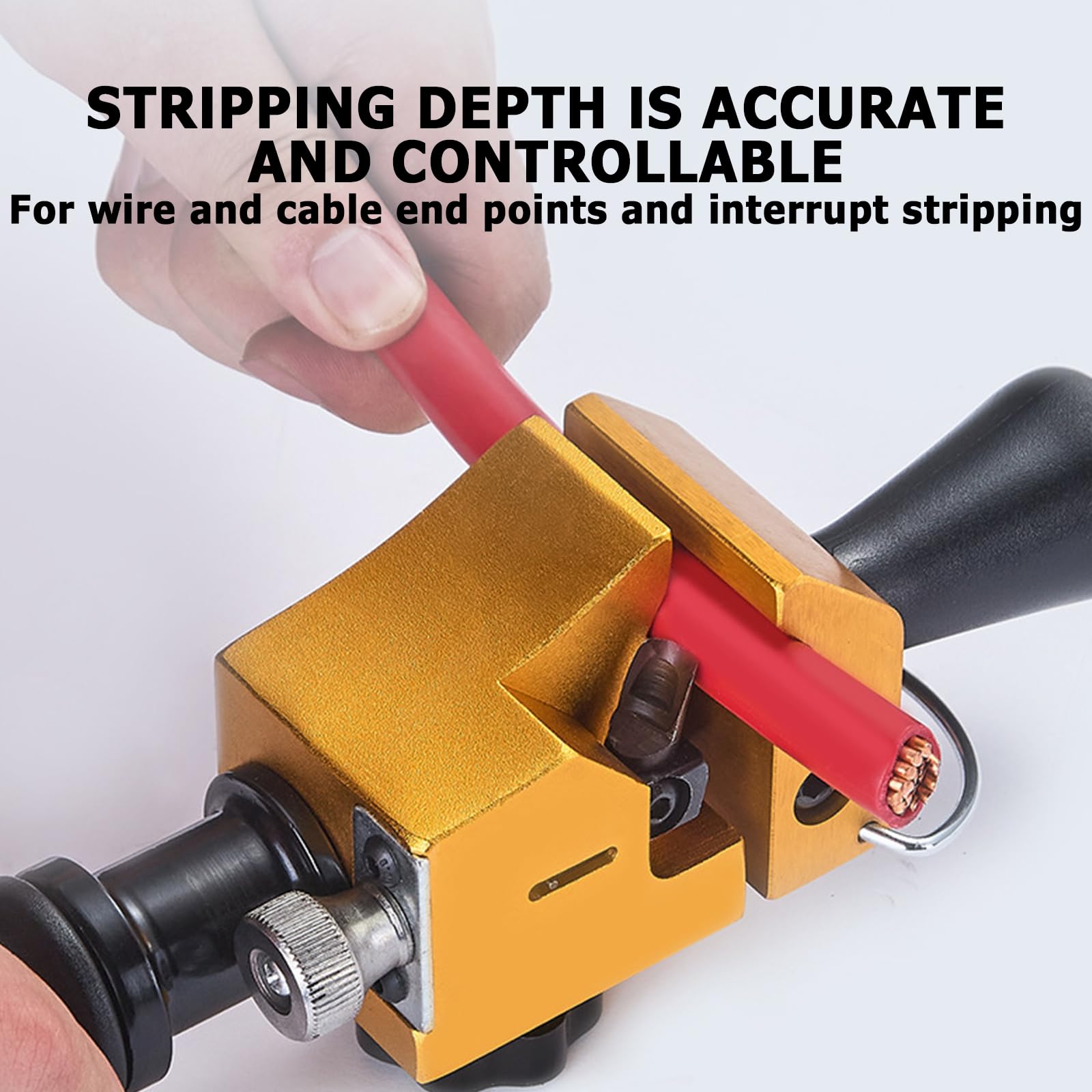 Cortador pelacables giratorio – Máquina peladora manual de cables para cables aislados de alto y bajo voltaje – Diámetro pelable de 12 a 40 mm – Cuchillo de extracción de capas – Herramienta
