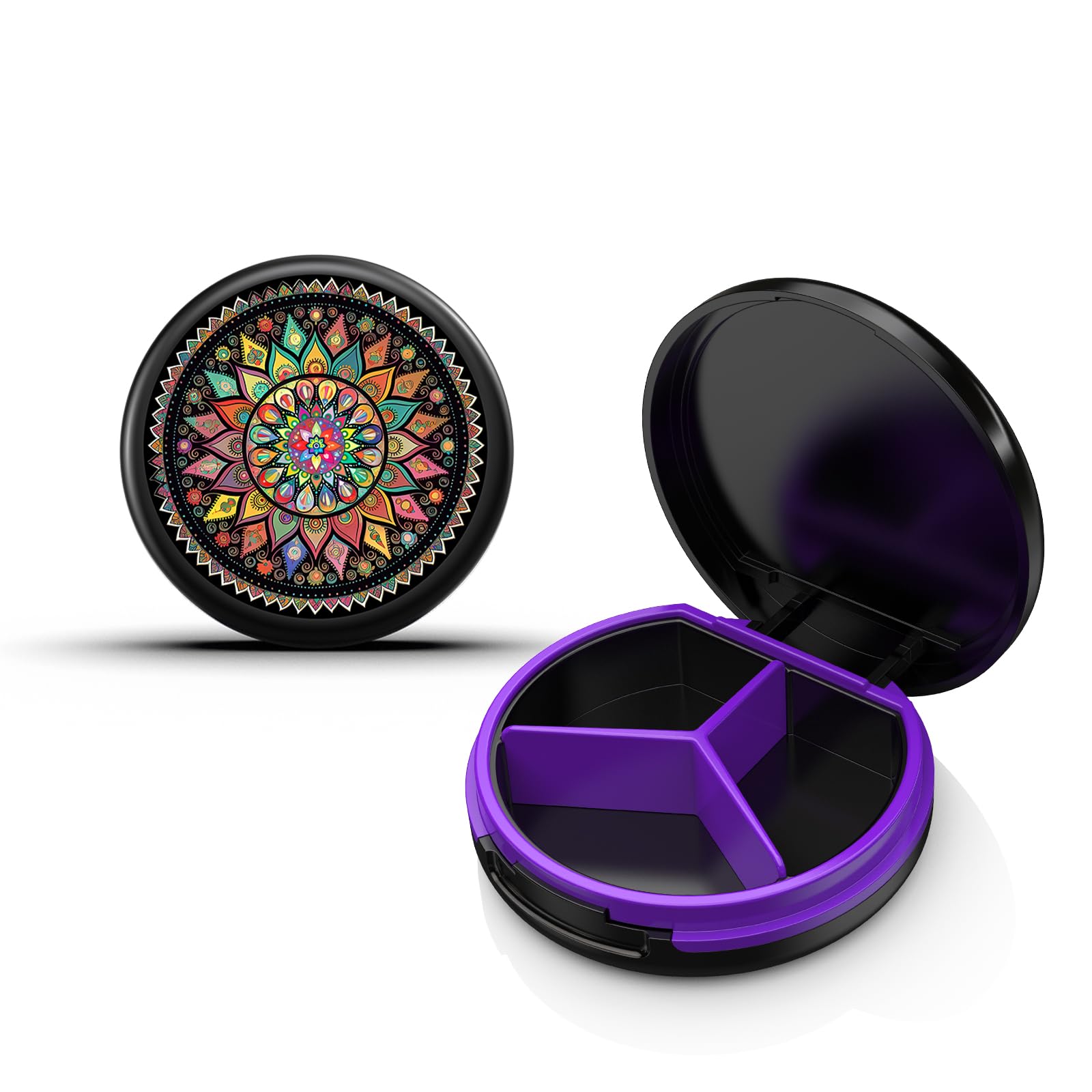 Serfeymi Small Pill Case for Purse, Mini Travel Pill Organizer