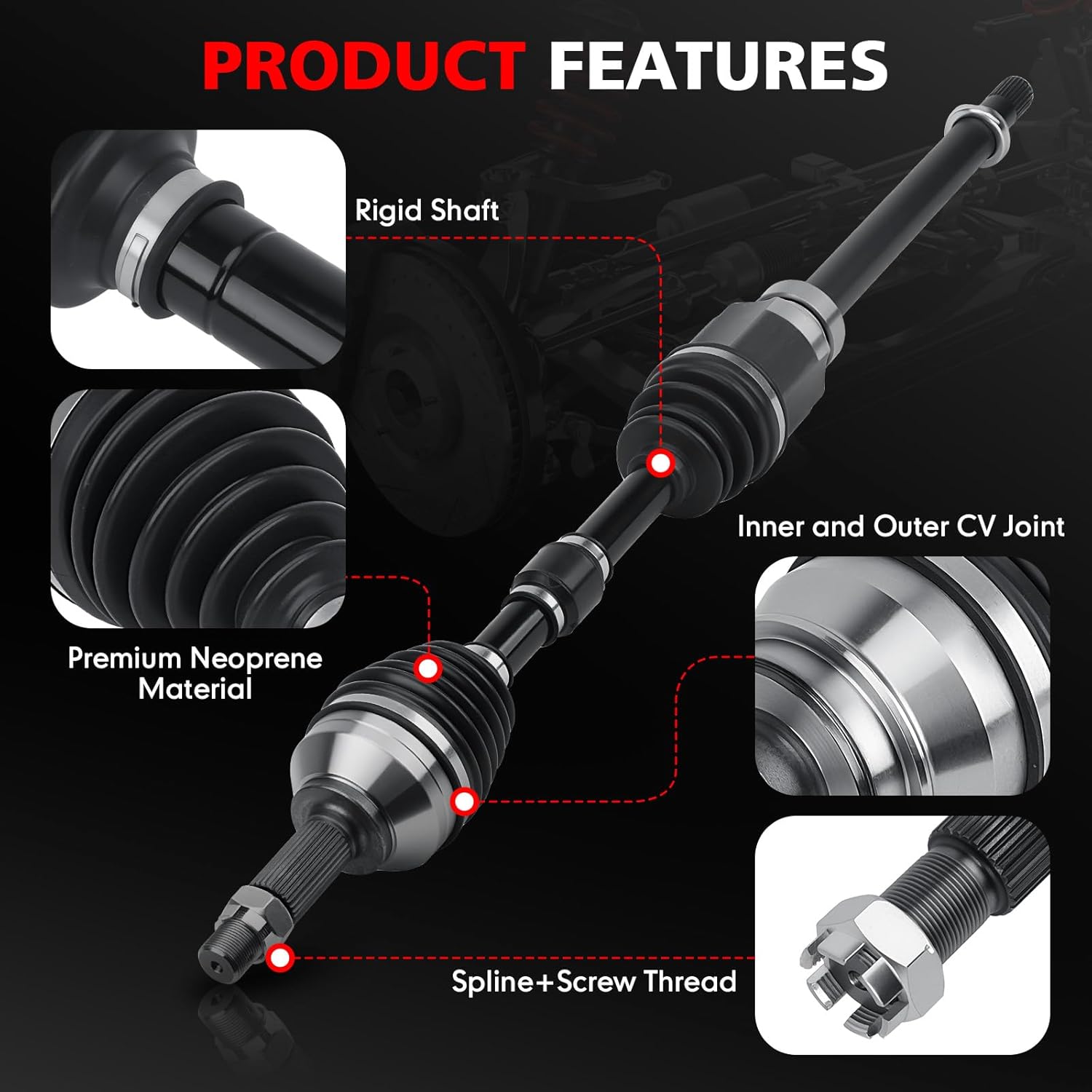 CV Axle Shaft Assembly Compatible with Nissan Altima 2007 2008 2009 2010 2011 2012 2013 Front Right Replaces# 66-6264