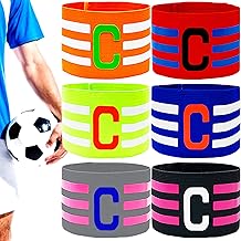 RUIJIE Brazalete de capitán de fútbol con 5 bandas de capitán, multicolor, banda elástica para jugar al fútbol, para guías de juegos, pulsera elástica de capitán, cierre de velcro para adultos